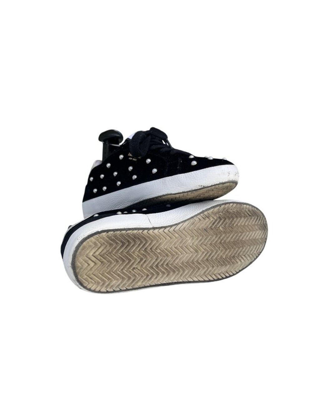Kate Spade Black Velvet Sneakers With Pearl Embellishments Womens Size 7.5 - Picture 5 of 6